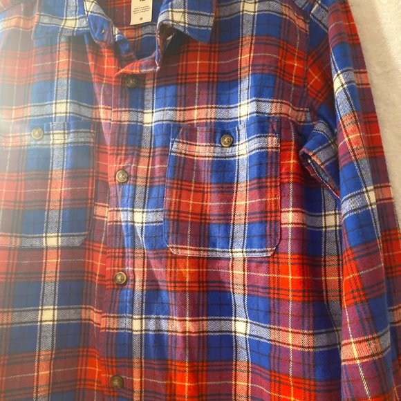 CARTERS KIDS NWT RED/WHITE/BLUE COTTON FLANNEL BUTTONDOWN SHIRT LONG SLEEVE SZ12 - Picture 8 of 8